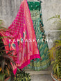 gorgeous-green-banarasi-georgette-bandhani-lehenga-with-dupatta-patola
