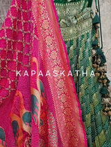 gorgeous-green-banarasi-georgette-bandhani-lehenga-with-dupatta-patola