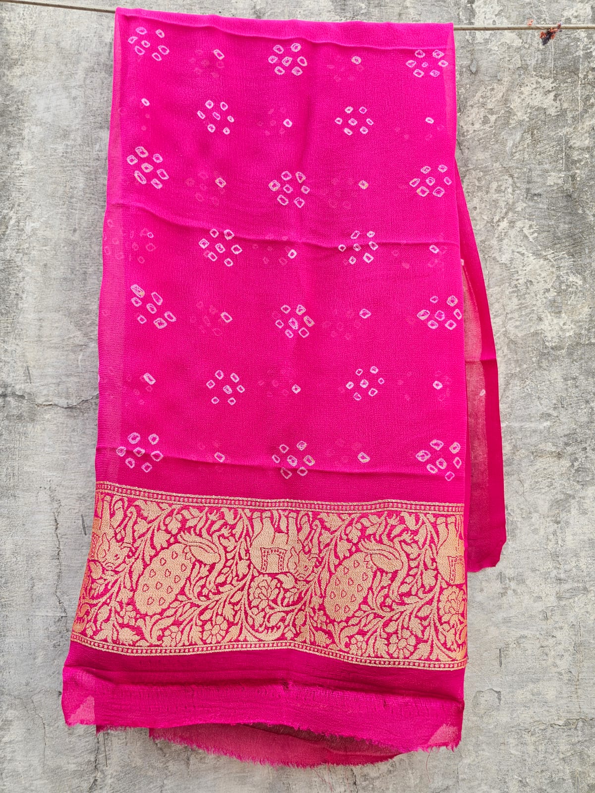 gorgeous-rani-pink-banarasi-georgette-bandhani-lehenga-with-dupatta
