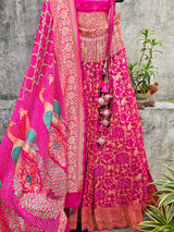 gorgeous-rani-pink-banarasi-georgette-bandhani-lehenga-with-dupatta