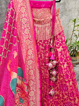 gorgeous-rani-pink-banarasi-georgette-bandhani-lehenga-with-dupatta
