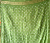 Green Colour Pure Banarsi Gerogette Chiffon Bandhani Saree