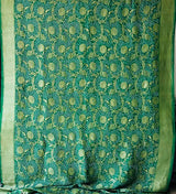 Green Exclusive Handloom Pure Banarsi Silk Bandhani Saree