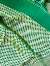 Green Exclusive Handloom Pure Banarsi Silk Bandhani Saree