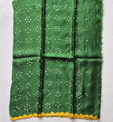 Circular Theme Green Pure Gajji Silk Bandhani Saree