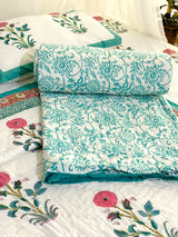 green-rose-double-cotton-quilt-front-view