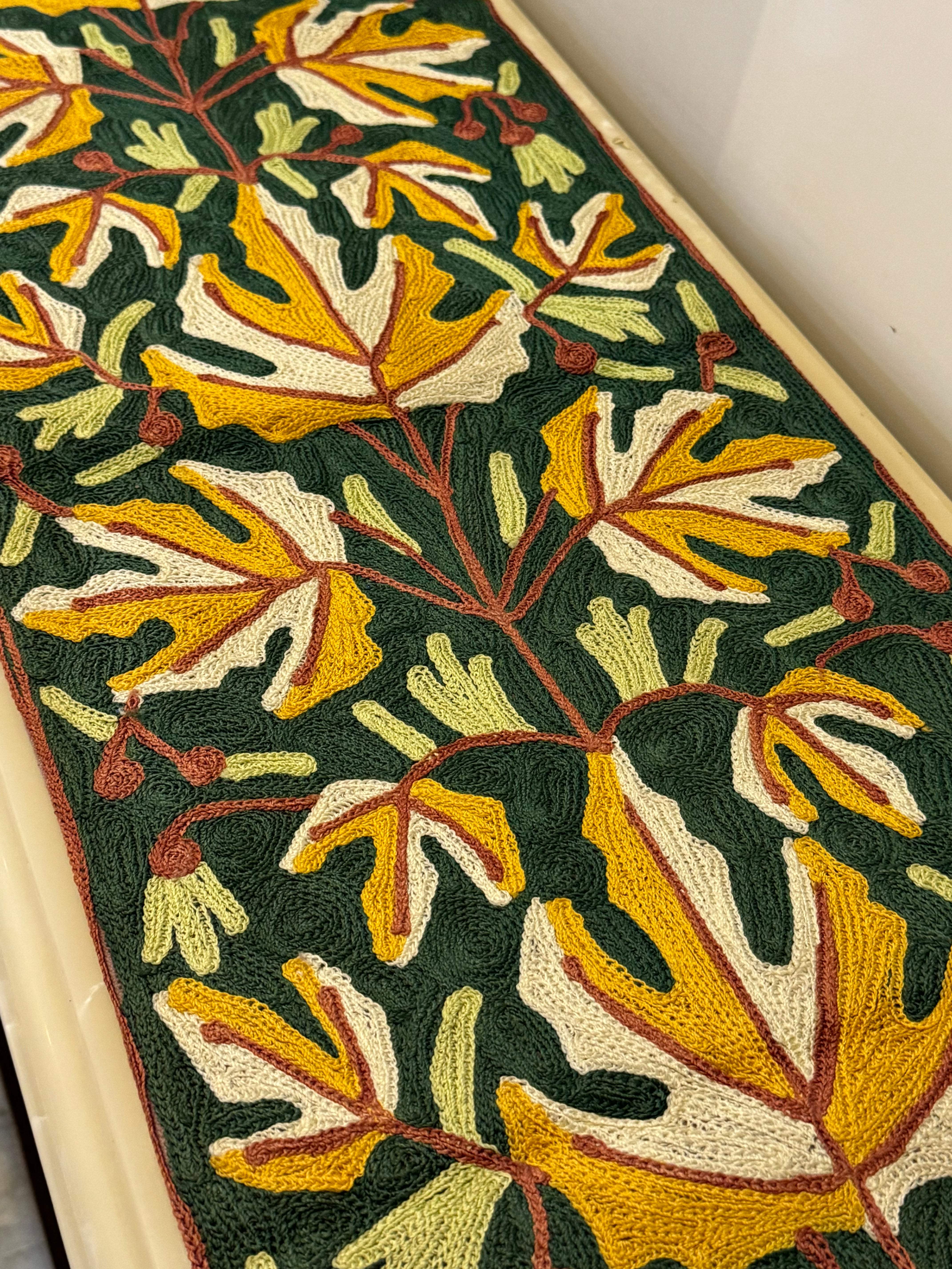 Kashmiri Embroidery Table Runner (66*13 inches) – Kapaas Katha