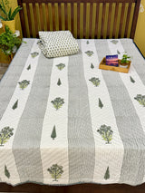 green-tree-print-cotton-quilt-striped-base
