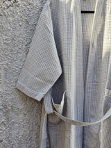 grey-unisex-cotton-waffle-bathrobe-top-angle-view