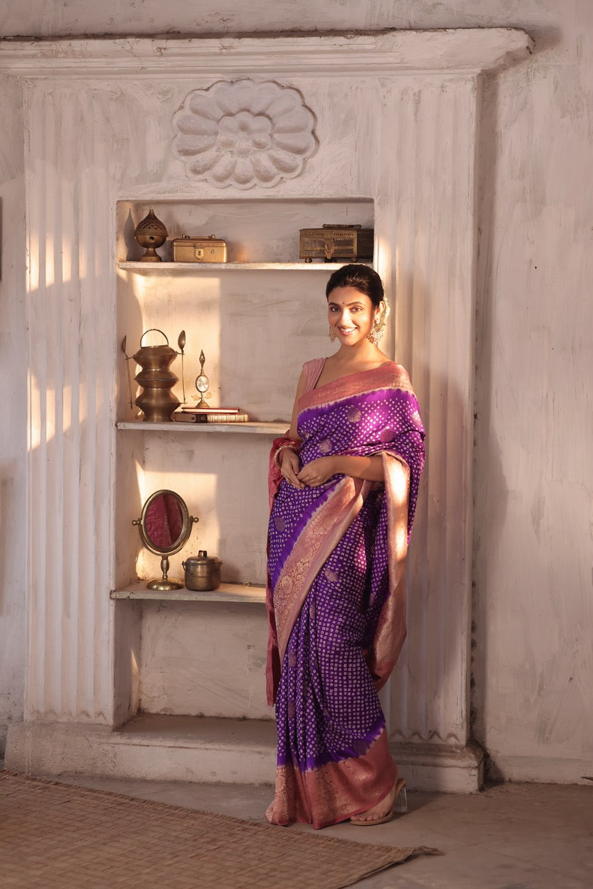 gulab-neelima-gorgeous-banarasi-silk-bandhani-saree
