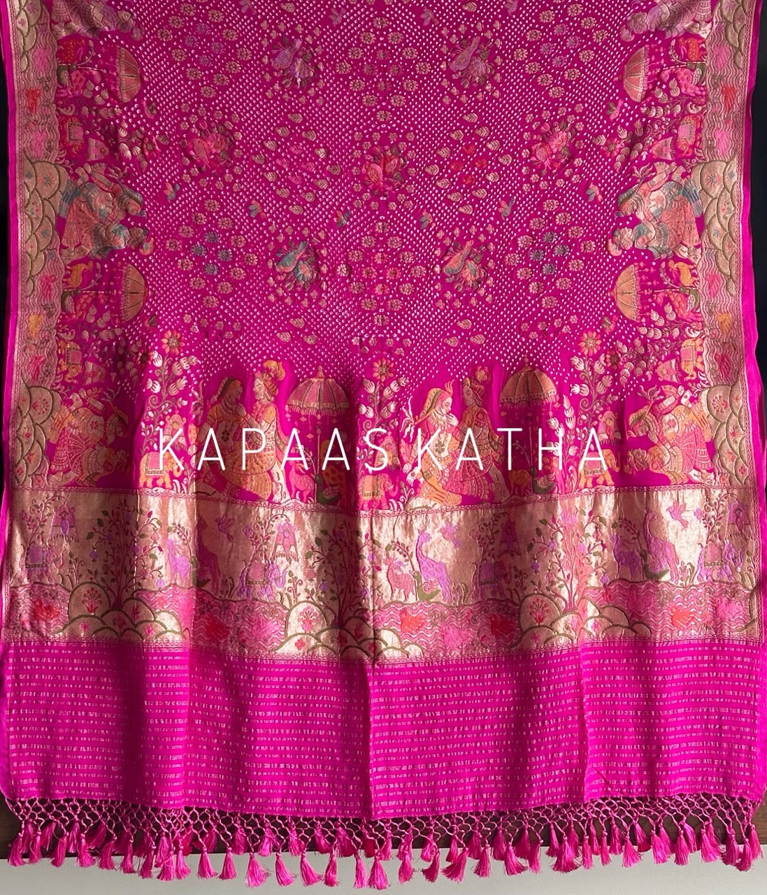 Pure Banarasi Georgette Bandhani Dupatta | Kapaas Katha