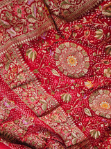 gulzaar-phoolkari-red-pure-georgette-meenakari-bandhani-dupatta