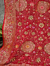 gulzaar-phoolkari-red-pure-georgette-meenakari-bandhani-dupatta
