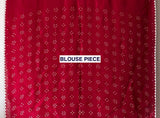 Gulzaar – Red and Pink Munga Silk Bandhani Saree