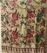 Gulzar Bagh Floral Satin Silk Kalamkari Saree