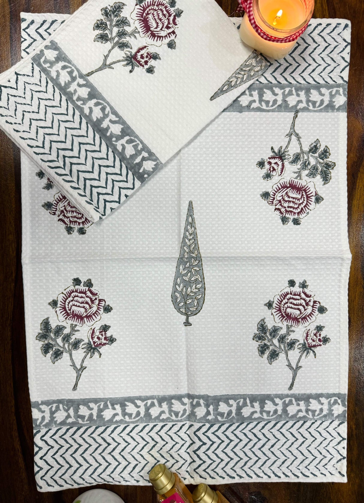 jaipur-block-print-waffle-hand-towels-uk