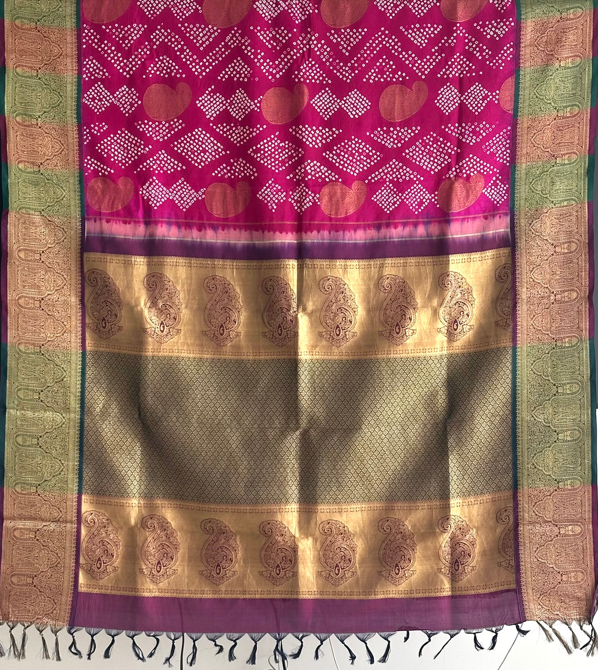 handcrafted-bandhani-kanjivaram-silk-saree-with-heritage-weave