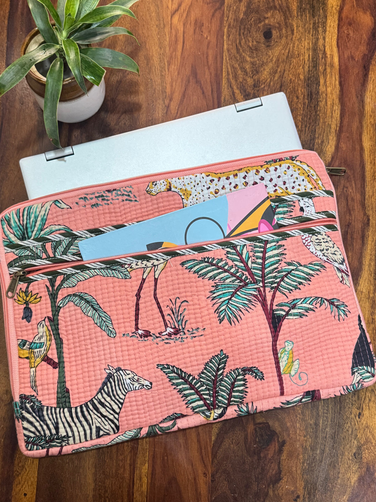 handcrafted-jungle-theme-quilted-laptop-sleeve