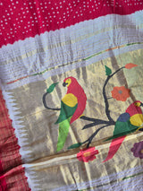 handloom-cotton-paithani-bandhani-saree-in-cherry-red-colour