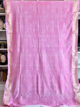 Handloom Cotton Paithani Bandhani Saree in Lovely Light Pink Colour