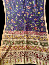 Handloom Matka Silk Floral Kalamkari Saree