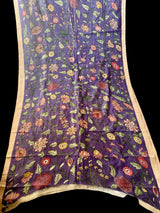 Handloom Matka Silk Floral Kalamkari Saree