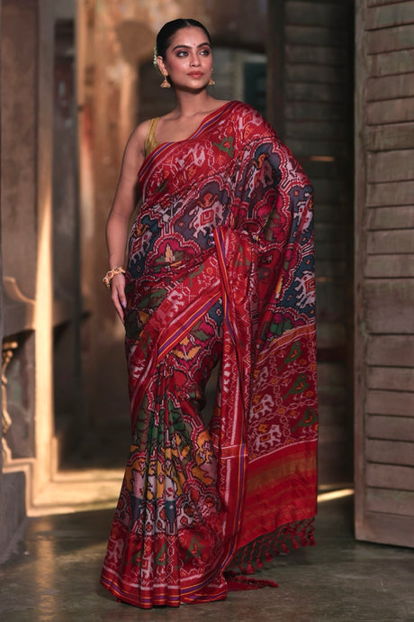 handloom-single-ikat-patola-elephant-flower-parrot-duck-saree