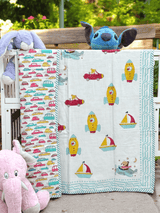 Transport theme Jaipur block print kids quilt reversible cotton dohar