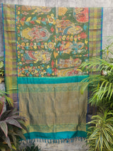 handwoven-bandhani-kanjivaram-silk-saree-turquoise-pink