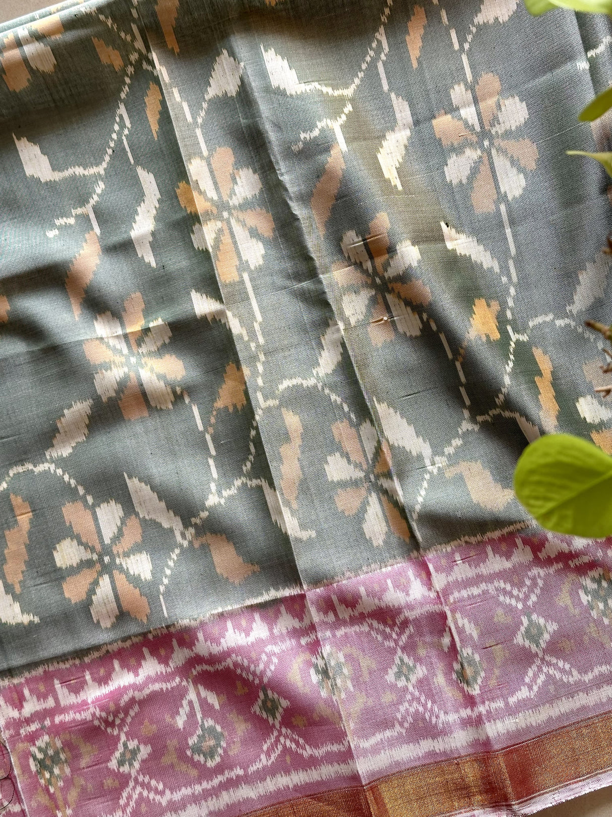 handwoven-lotus-ikat-pure-silk-blouse-material