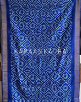 Munga Silk Bandhani Saree, Pure Silk Blue Bandhani Saree, Contrast Deer Motif Zari Pallu Saree, Kapaas Katha Designer Sarees, Hand-Tied Munga Silk Sarees Online
