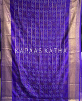Vasundhara Silk Bandhani Saree, Pure Silk Violet Bandhani Saree, Gold Zari Checks Bandhej Saree, Kapaas Katha Designer Sarees, Authentic Bandhani Silk Saree Online