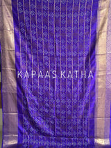 Vasundhara Silk Bandhani Saree, Pure Silk Violet Bandhani Saree, Gold Zari Checks Bandhej Saree, Kapaas Katha Designer Sarees, Authentic Bandhani Silk Saree Online