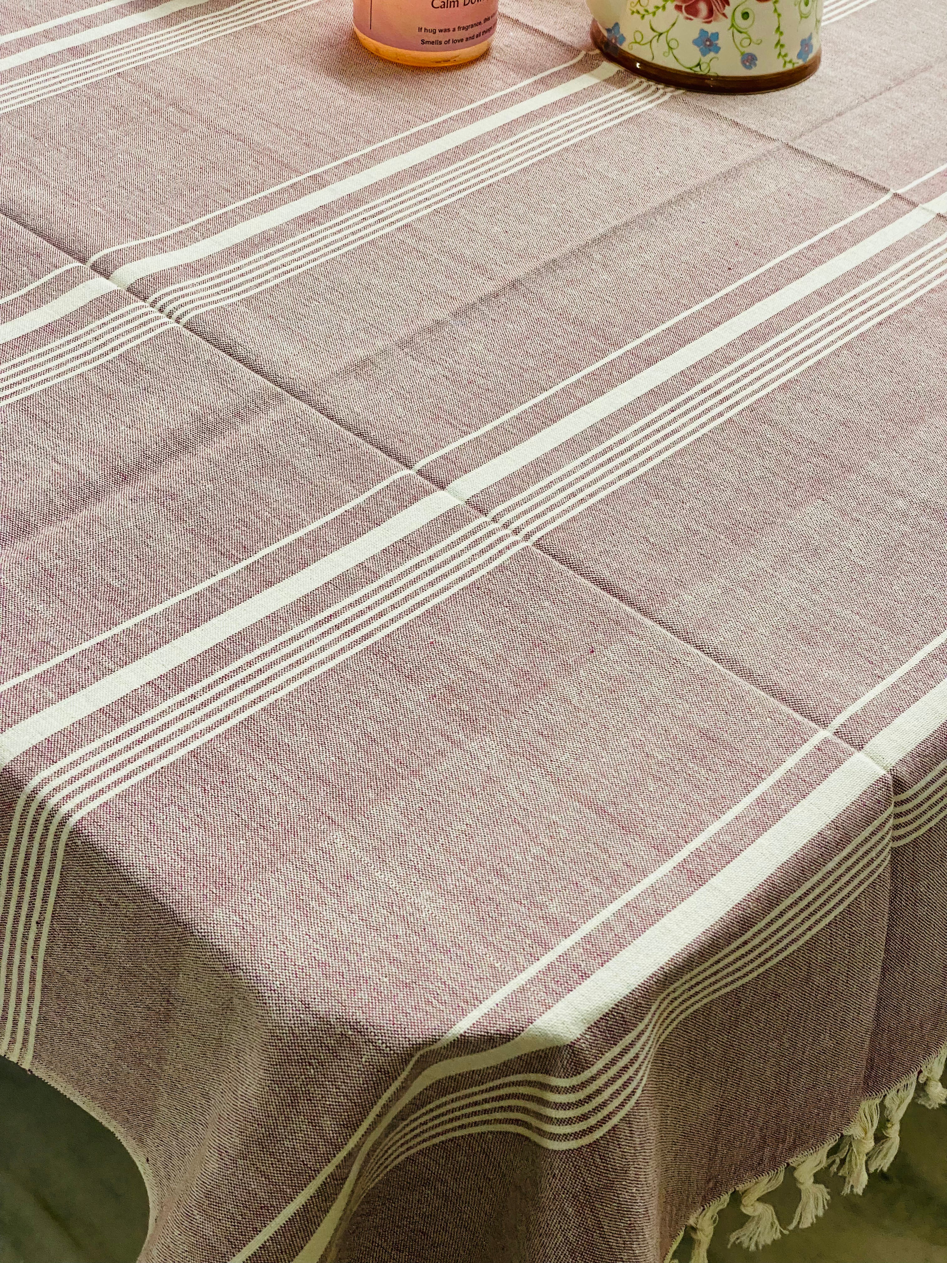 Woven Cotton Table Cloth 6 Seater (90*60 inches)