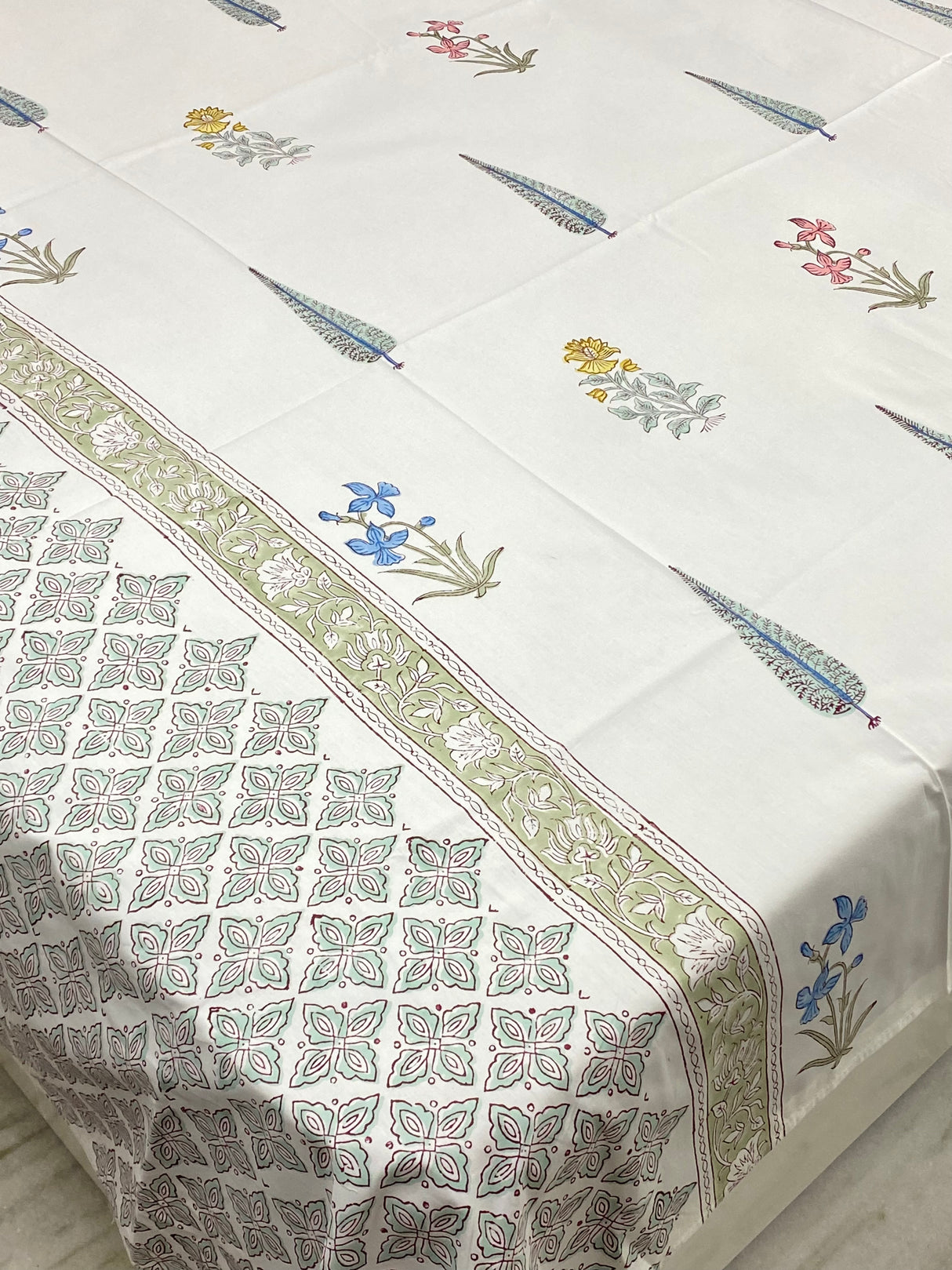 Blockprint Cotton Bedsheet -King Size (108*108 inches)
