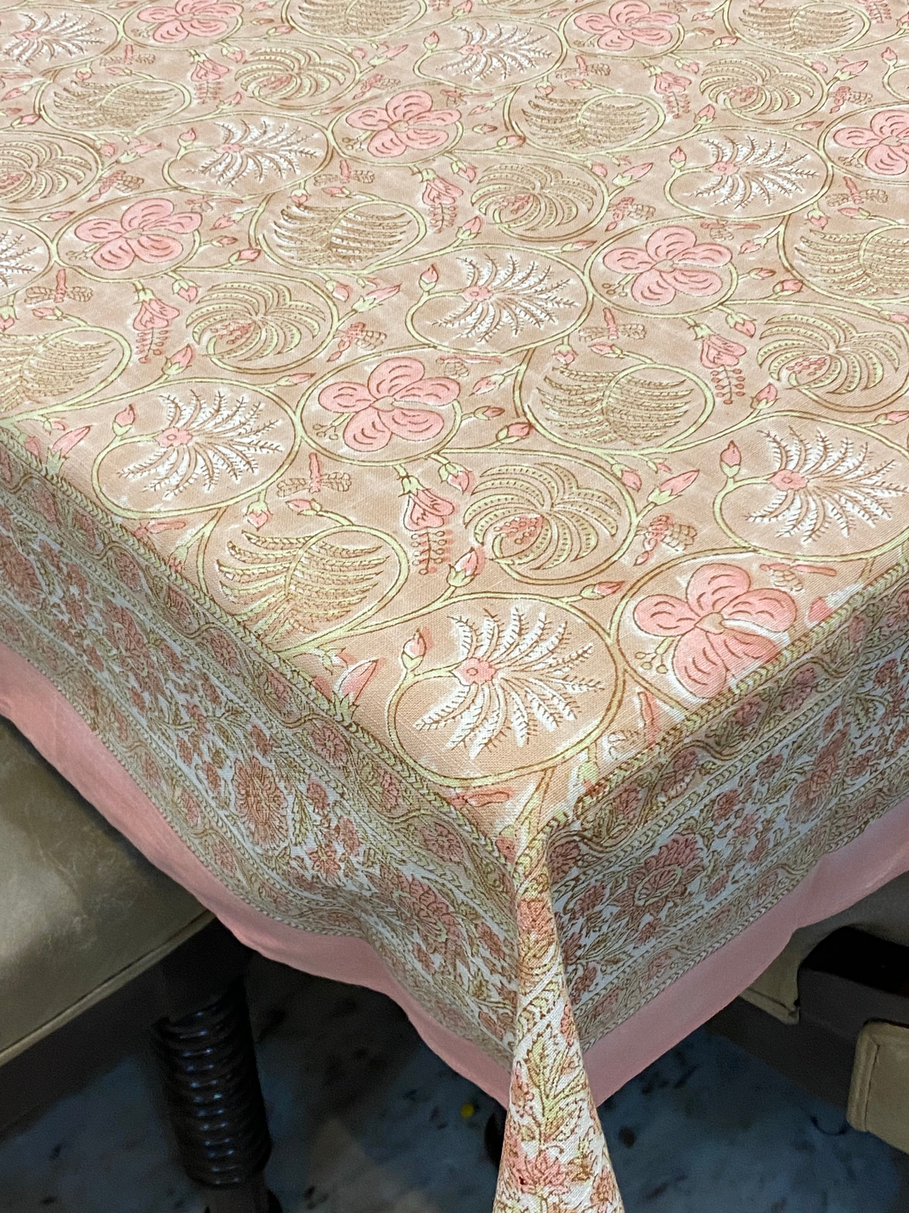 Hand Blockprinted Table Cloth 8 Seater (108*60 inches)