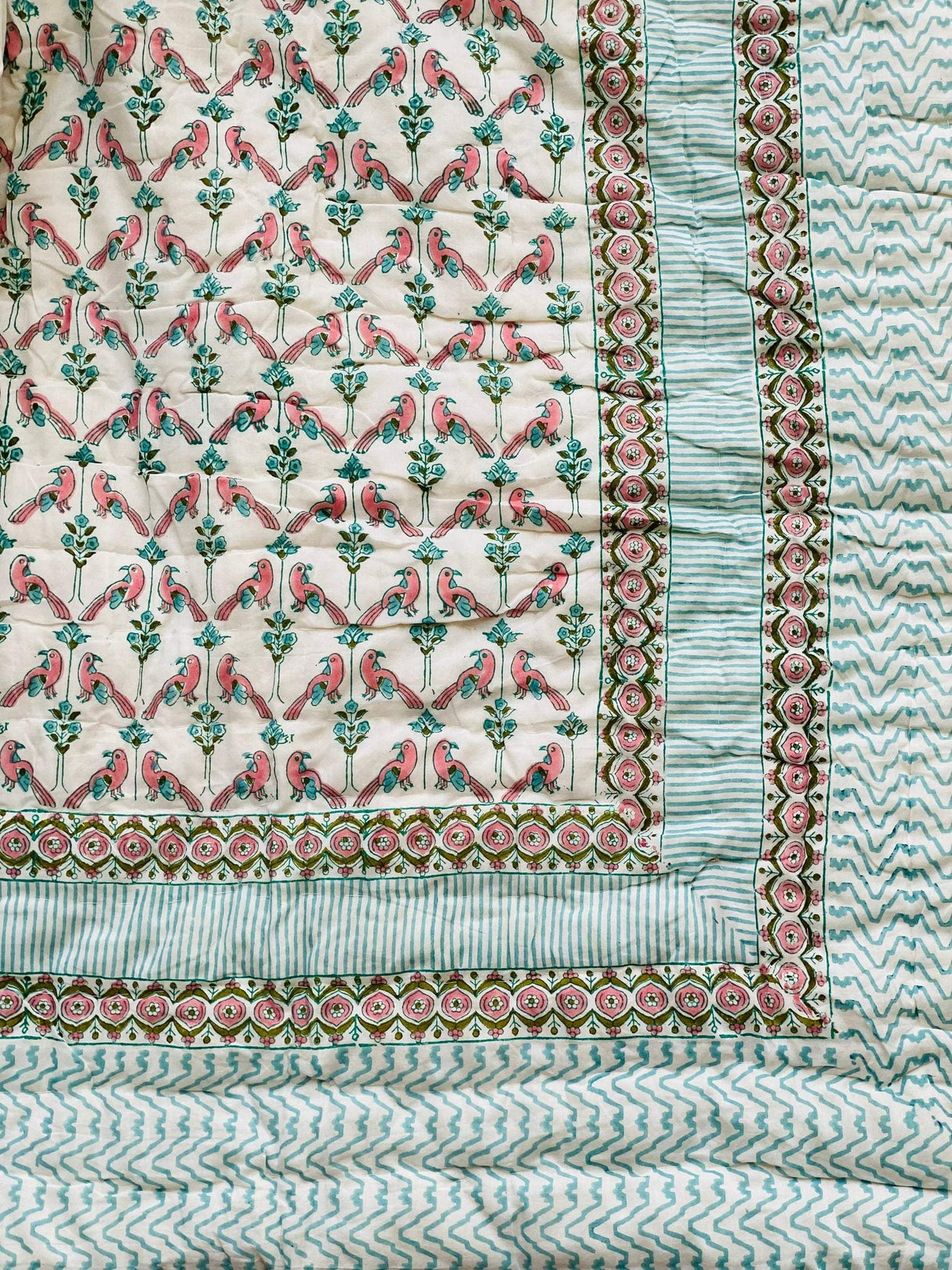 HandBlock Printed Mulmul Reversible Quilt