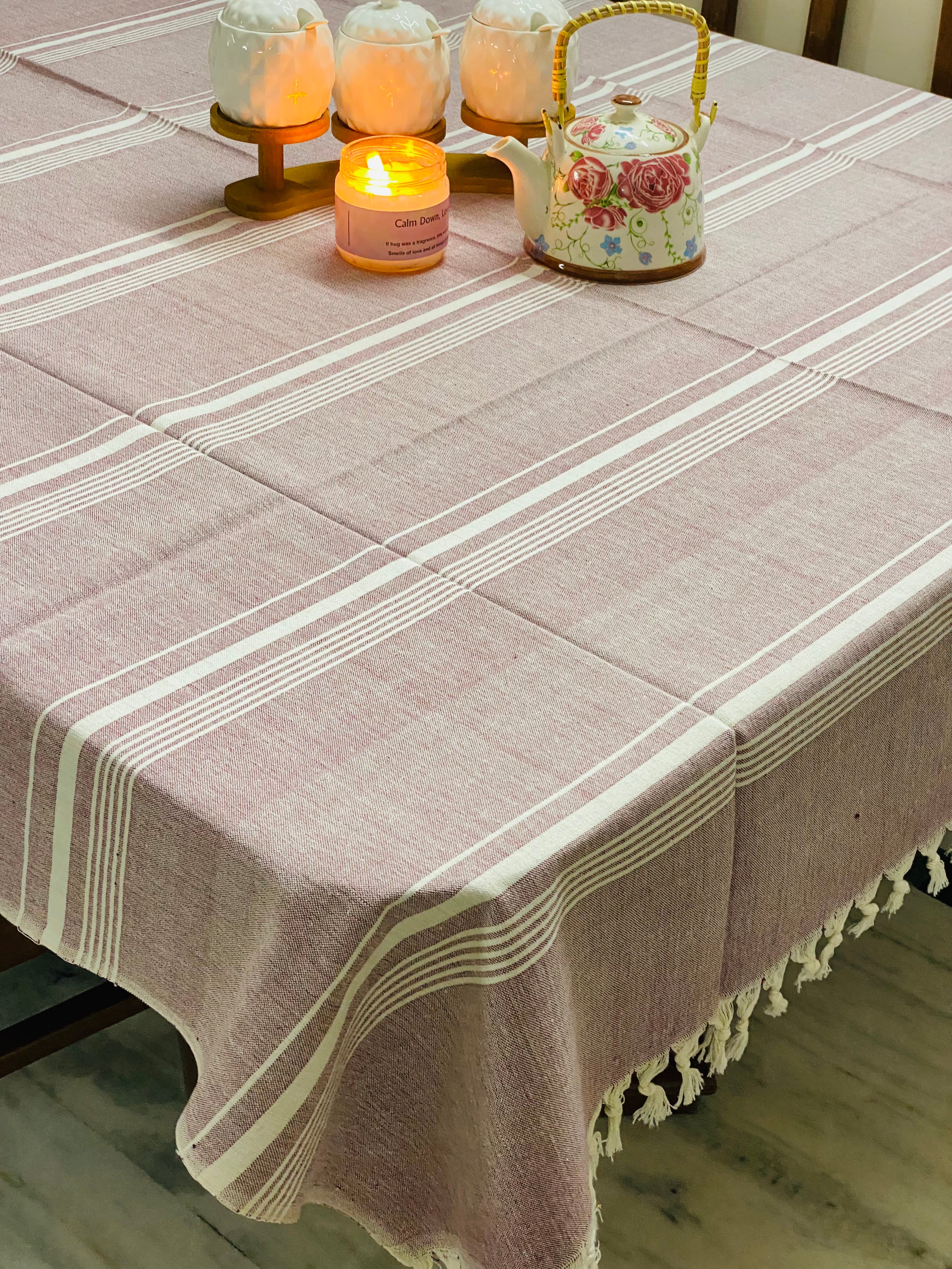 Woven Cotton Table Cloth 6 Seater (90*60 inches)