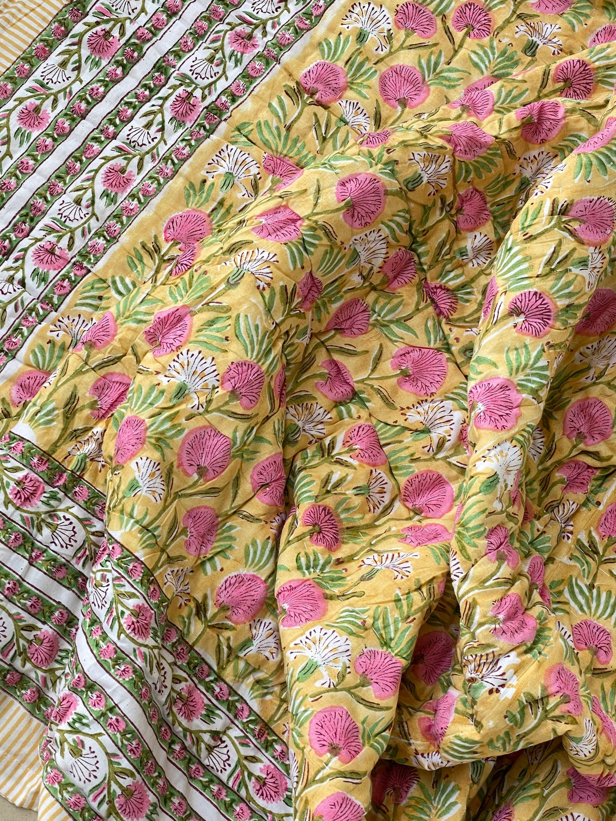 HandBlock Printed Mulmul Reversible Quilt