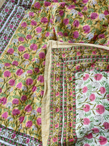 HandBlock Printed Mulmul Reversible Quilt