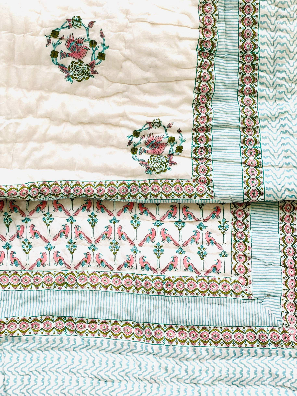 HandBlock Printed Mulmul Reversible Quilt