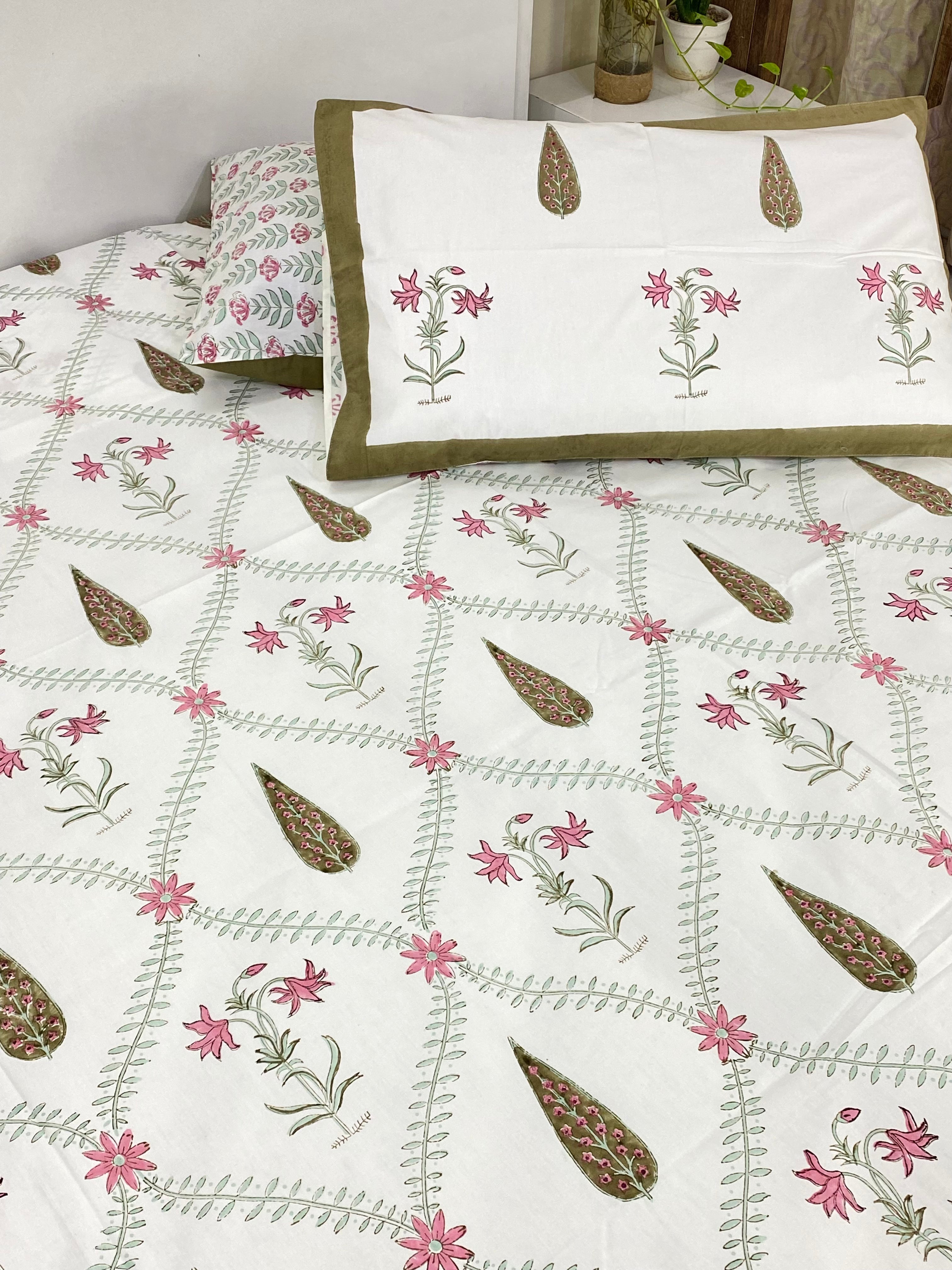 Blockprint Cotton Bedsheet -King Size (108*108 inches)