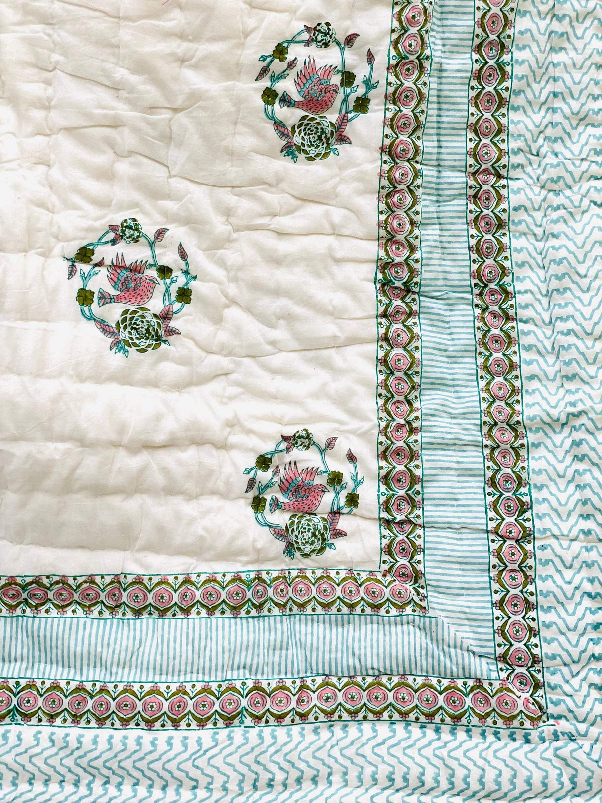 HandBlock Printed Mulmul Reversible Quilt