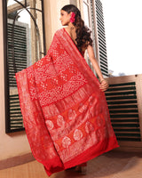 indian-handloom-bandhani-georgette-saree-draped-elegantly