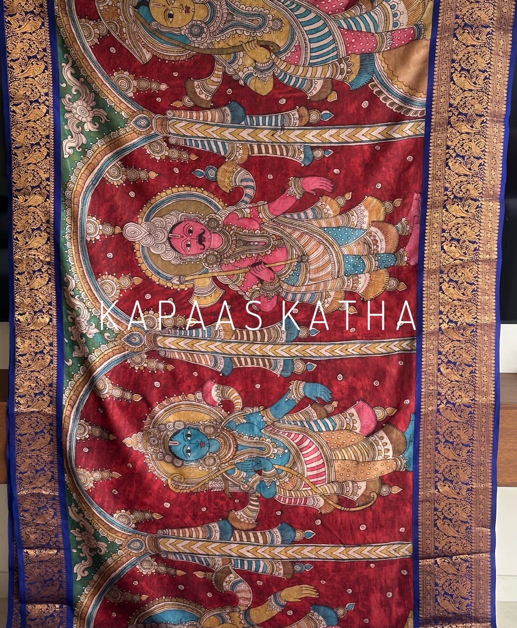 indian-mythology-dashavtaram-theme-pure-kanjivaram-silk-kalamkari-saree