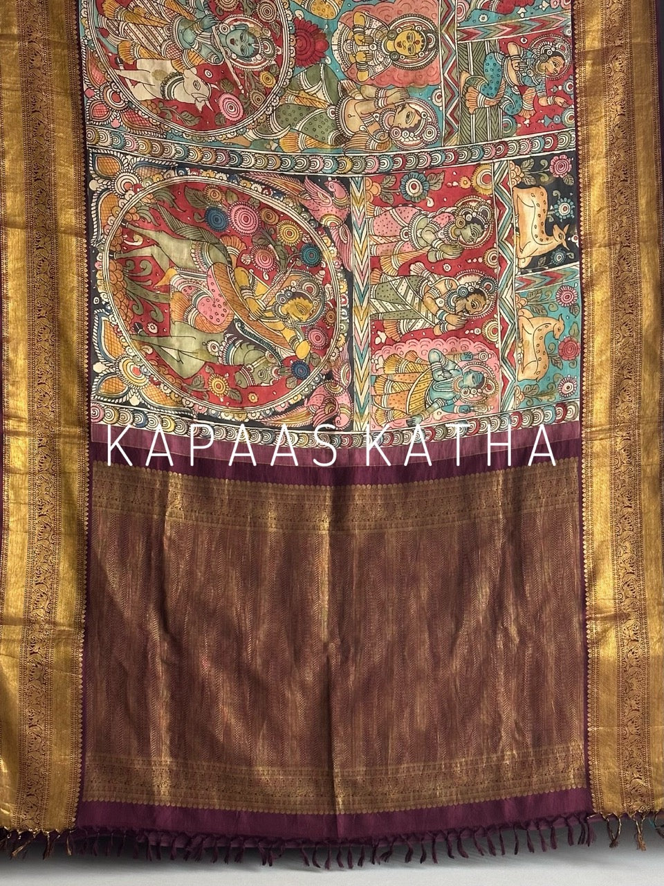 itihaasa-katha-handloom-kalamkari-kanjivaram-silk-saree