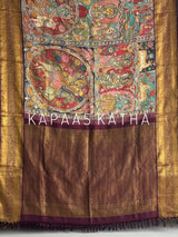 itihaasa-katha-handloom-kalamkari-kanjivaram-silk-saree