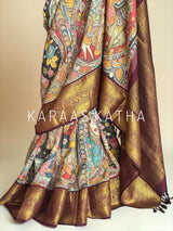 itihaasa-katha-handloom-kalamkari-kanjivaram-silk-saree