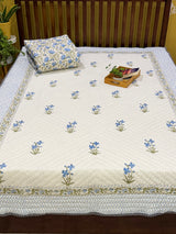 ivory-blue-floral-hand-block-print-cotton-quilt-bed-styling
