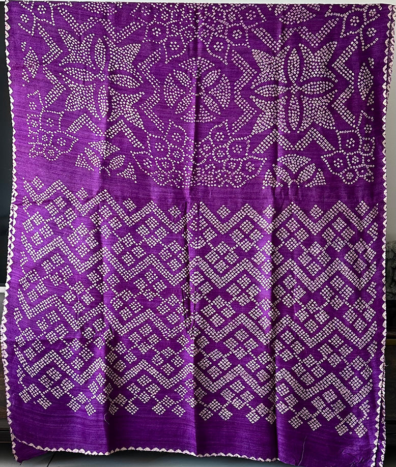 Jamun Desi Tussar Silk Bandhani Saree